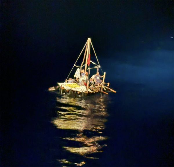 Cruise Ship Saves Castaways on Raft in the Caribbean