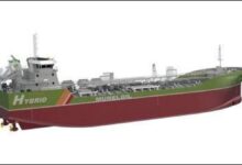 Mureloil branded tanker, powered by AYK Energy's Aries+ marine batteries.