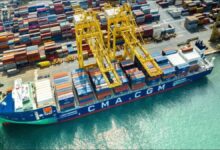 CMA CGM TIVOLI container ship sails, symbolizing sustainable ocean freight decarbonization.