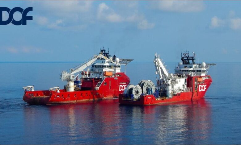 Offshore support vessel conducting subsea operations for DOF Group in Asia Pacific.