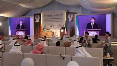 Container ships and cranes at a modern port, representing the Kuwait-China deal.