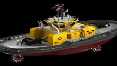 A new hybrid tugboat in operation at New Zealand's Port of Tauranga.