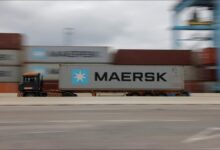 A large container ship, emblematic of global shipping facing Red Sea threats.