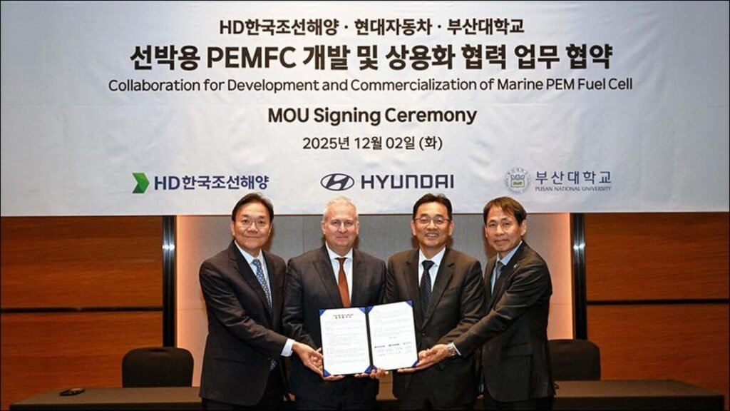 Hyundai, HD KSOE, PNU Partner for Maritime Fuel Cell System
