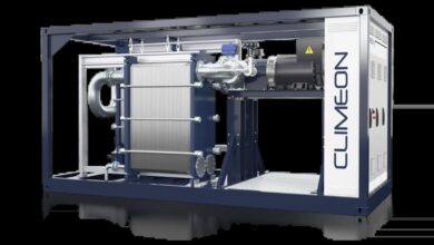 Climeon HeatPower 300 ORC system converting marine engine waste heat into electricity.