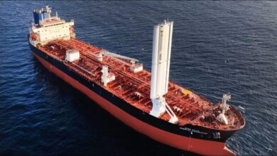 HMM's Oriental Aquamarine tanker sailing on the ocean.