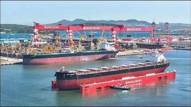 Hengli Shipyard in China, where VLCC crude oil tankers are constructed.