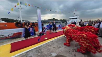 Gulf Marine's new lubricant supply barge 'Reliable I' in Singapore.