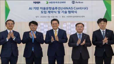 A large container ship, like those HMM will equip with advanced autonomous navigation systems.