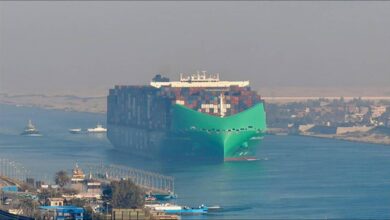 Large CMA CGM container ship, illustrating sea routes and shipping impact.