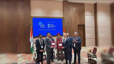 A very large ethane carrier (VLEC) vessel sailing at sea, relevant to MOL and ONGC.