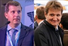 Ioannis Martinos of Signal Ocean and Gilbert Lan of AXSMarine stand together, related to the acquisition.