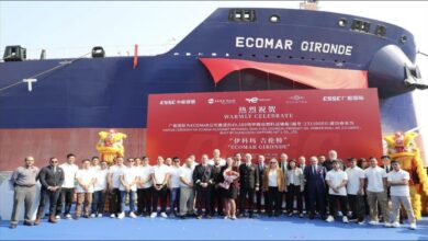 Hafnia's new dual-fuel methanol tanker at sea for TotalEnergies operations.