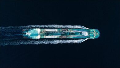 A large CO2 transport vessel sailing at sea, part of Northern Lights' expanding fleet.