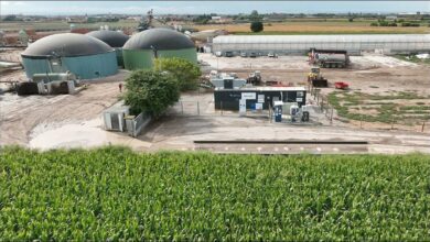 Biomethane renewable gas plant facility, part of new energy projects in Spain.