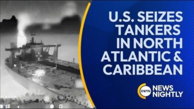 A large oil tanker at sea, relevant to US tanker seizures.