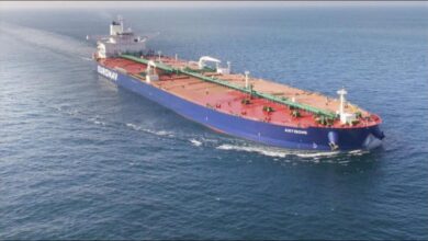 The large CMB.TECH vessel Antigone sailing at sea.