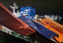 LNG bunker vessel K-Lotus, central to the Rotterdam container collapse incident.