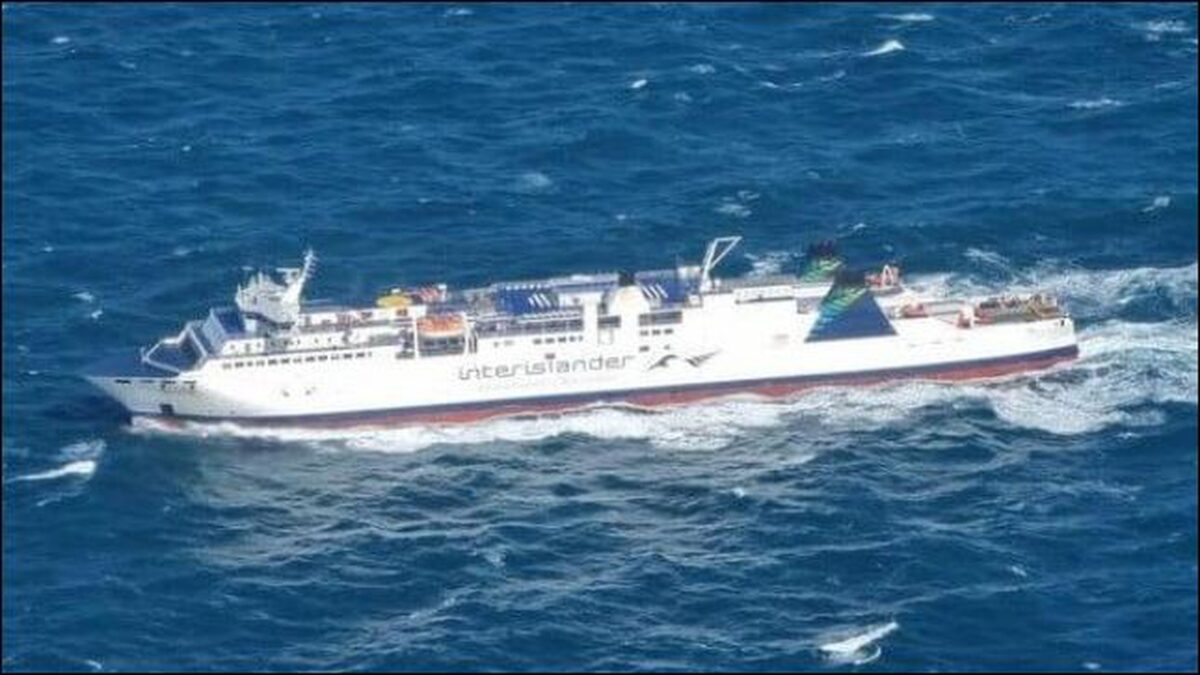 A large ferry sailing on the water, central to the crew wage dispute.