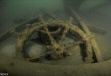 Sunken wooden cargo ship wreck, possibly the Clough, discovered in Lake Erie.