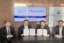 Illustration of a feeder vessel showing the hydrogen fuel cell retrofit for maritime decarbonization.