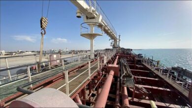 An Emirates oil tanker sails, representing Middle East crude oil exports.
