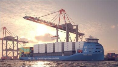 The Yara Eyde vessel, symbolizing advancements in ammonia-powered zero-emission shipping.