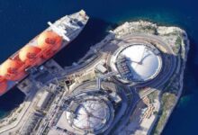 An advanced LNG carrier vessel on the open sea for global gas transportation.