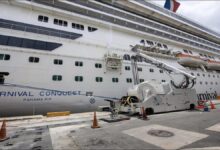 Carnival Corporation officials celebrate the launch of a new shore power project in Whittier, Alaska.