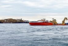 Illustration of complex subsea oil and gas turbomachinery and pipelines.