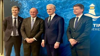 Andreas Waage Enger, new president of the Norwegian Shipowner's Association, smiles.