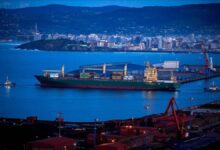 An oil tanker at sea, symbolizing global energy trade amid geopolitical tensions.