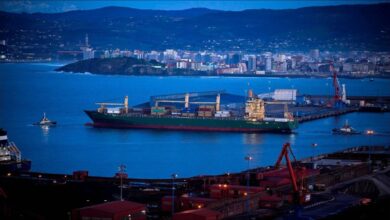 An oil tanker at sea, symbolizing global energy trade amid geopolitical tensions.