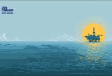 An oil refinery with storage tanks and pipelines, representing Venezuela's vital oil resources for global shipping.