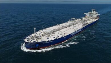 A large tanker vessel operated by Performance Shipping.