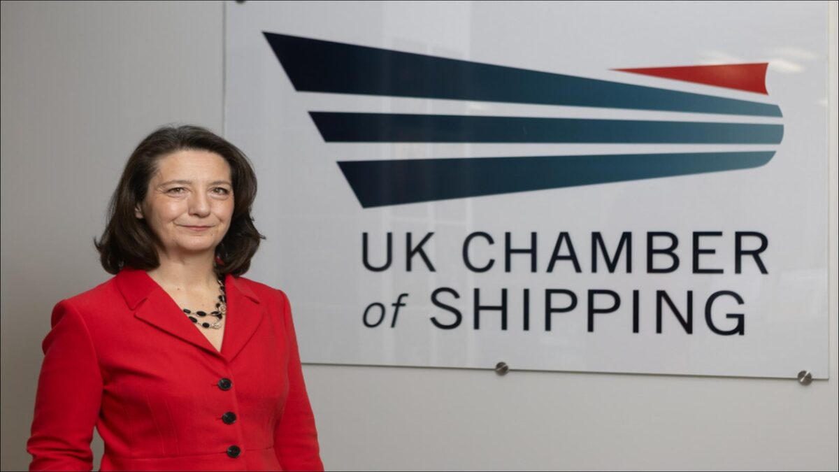 Karrie Trauth, Shell EVP and new UK Chamber of Shipping President, smiles.