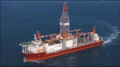 Foresea's offshore drilling rig Michel ODN I at sea.