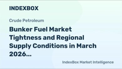 A TFG Marine bunker vessel supplies marine fuel to a large ship in a port.