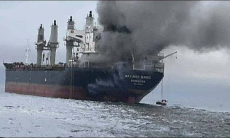 The abandoned Thai bulker Mayuree Naree grounded off Qeshm Island, Iran.