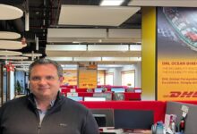 A large container ship sailing on the open sea, representing Weco Shipping's maritime operations.
