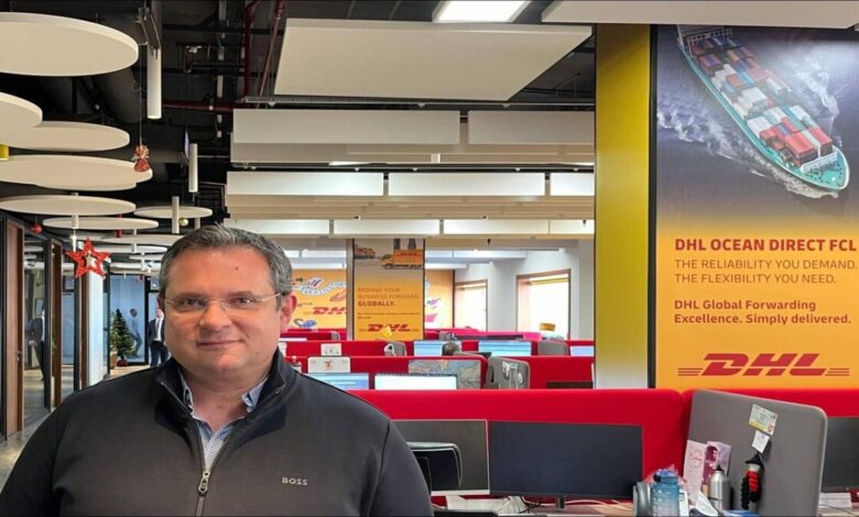 A large container ship sailing on the open sea, representing Weco Shipping's maritime operations.