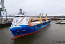 A BBC Chartering cargo vessel sailing, representing its Ahti Pool partnership.