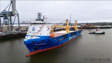 A BBC Chartering cargo vessel sailing, representing its Ahti Pool partnership.