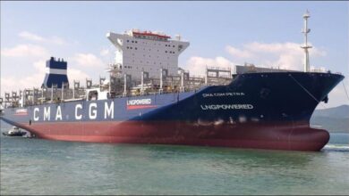 CMA CGM LNG vessel, representing the company's rerouted shipping services.