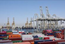 Large container ship at sea, representing global freight transport and rising shipping rates.