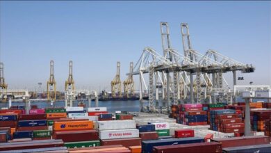 Large container ship at sea, representing global freight transport and rising shipping rates.