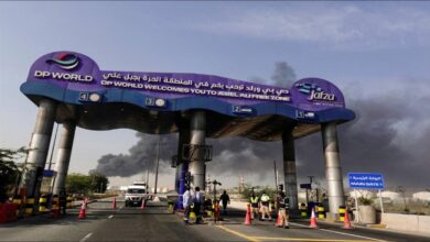A cargo ship sails through the strategic waters of the Persian Gulf.