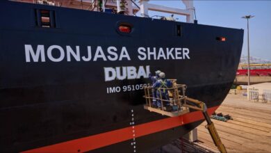 Monjasa's 'Monjasa Shaker' oil tanker sailing on calm waters.