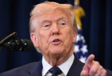 President Donald Trump speaks on international efforts for the Strait of Hormuz.