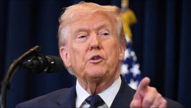 President Donald Trump speaks on international efforts for the Strait of Hormuz.